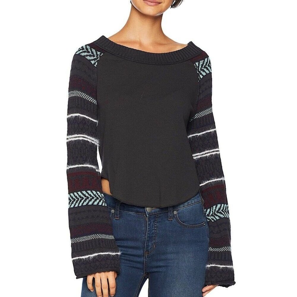 Free People Thermal Size S NEW Fairground Thermal Long Sleeve Top Multicolor - Picture 1 of 9